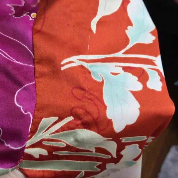 NATORI CAFTAN PINK ORANGE YELLOW ORIENTAL FLOWERS PAISLEY NIGHTGOWN LEISURE S - Picture 11 of 12